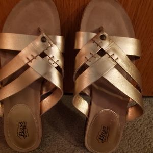 Bass Gold Sandals size 9 NWOT